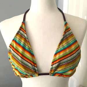 OP Bikini Top String Multicolored Stripes Large